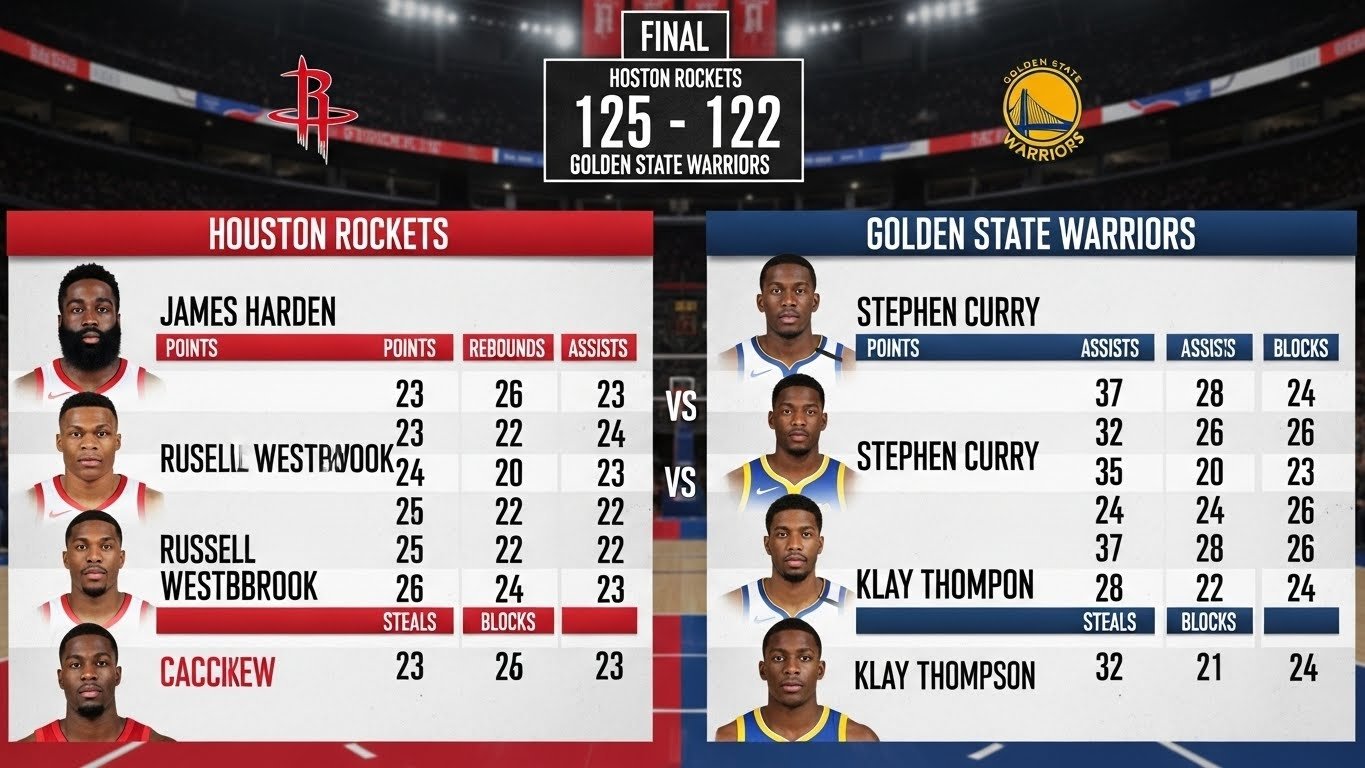 Houston rockets vs golden state warriors match player stats