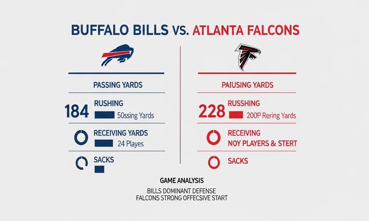 Buffalo Bills vs Atlanta Falcons match action at Highmark Stadium with players competing during an intense NFL showdown