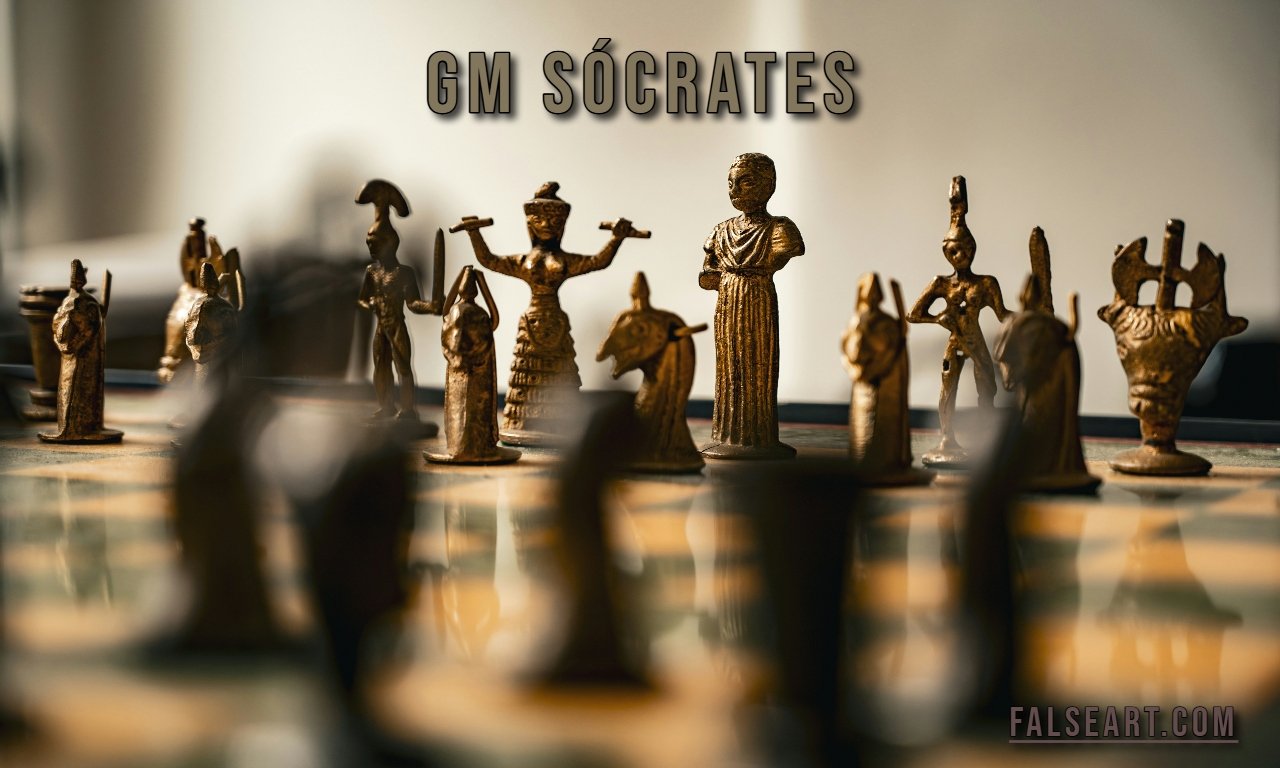 gm sócrates analyzing a chessboard during a competitive match, demonstrating strategic focus and leadership.