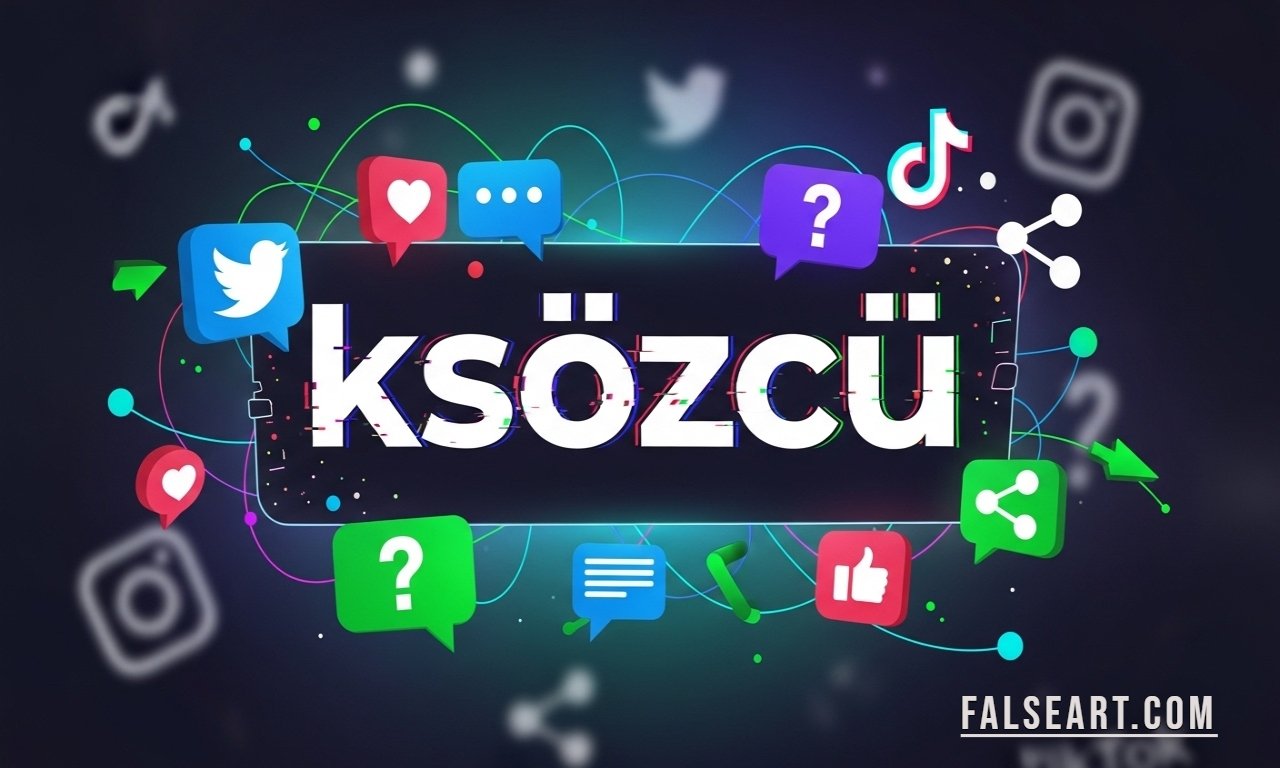 Illustration showing ksözcü as a trending digital slang term on social media