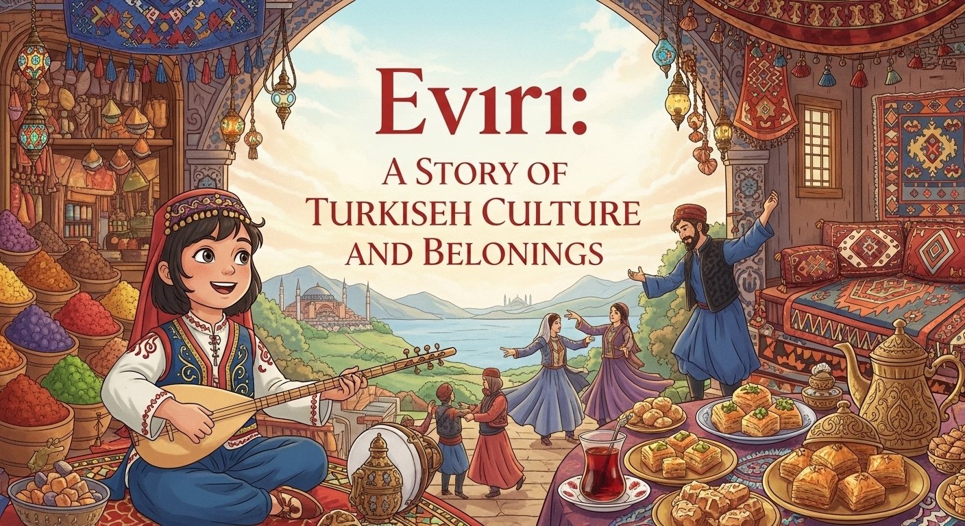 Turkish family and friends gathered together sharing food and celebrating community and cultural traditions