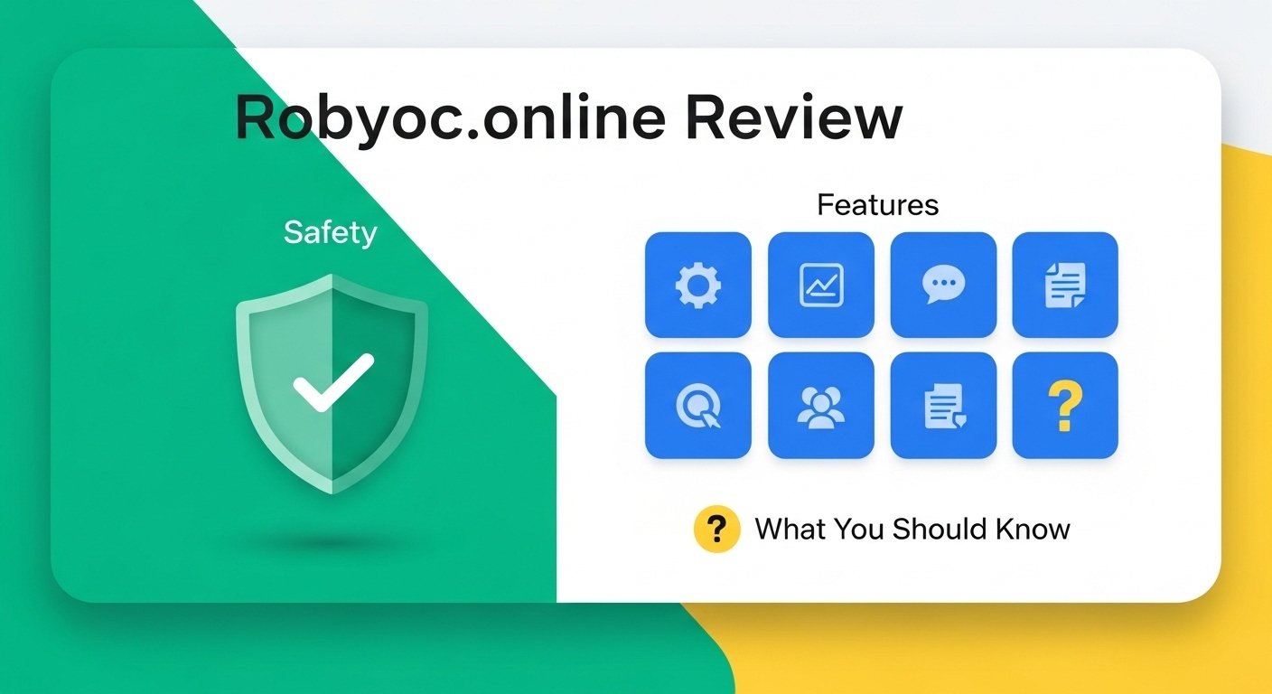 robyoc.online website homepage displayed on desktop screen showing domain interface and security browser bar