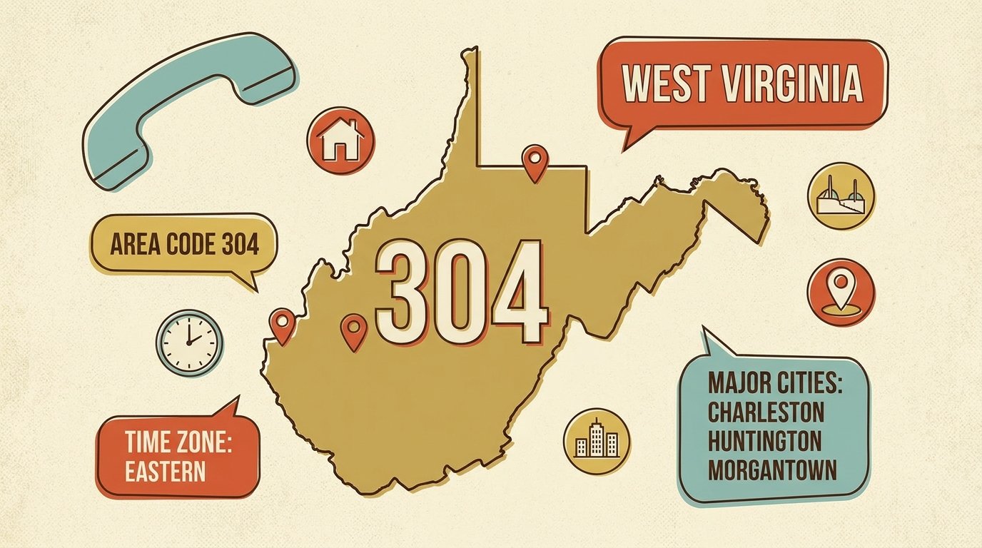 Telephone area code 304